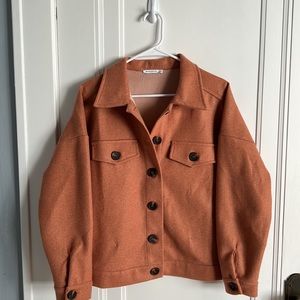 burnt orange, fall jacket, button down, size M